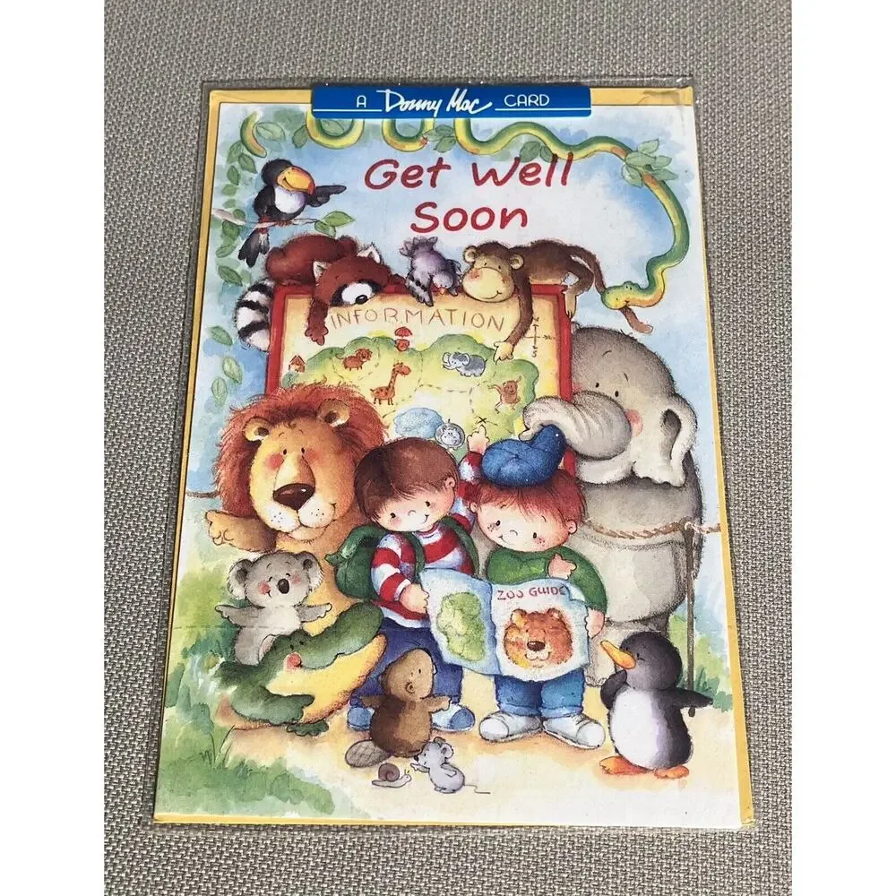 Get Well Soon a‎ Donny Mac Greeting Card Animal Kids